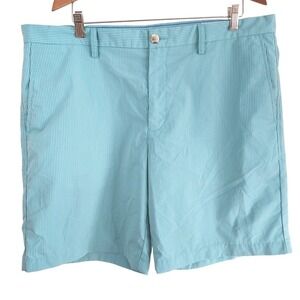 Southern Tide Mens Shorts Turquoise Stripe Cotton Polyester Size 40 Seersucker